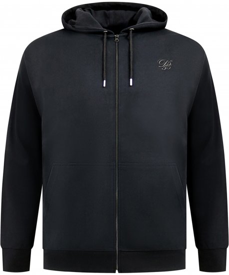 Duke Kenilworth Pin Tuck Sleeves Zip Through Hoodie Dark Navy TALL - TALL puloveri - 