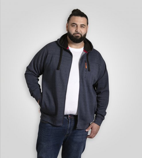 D555 Mansfield Hoodie with Zipper Navy - Puloveri & dukserice - Muške Puloveri & dukserice veliki brojevi