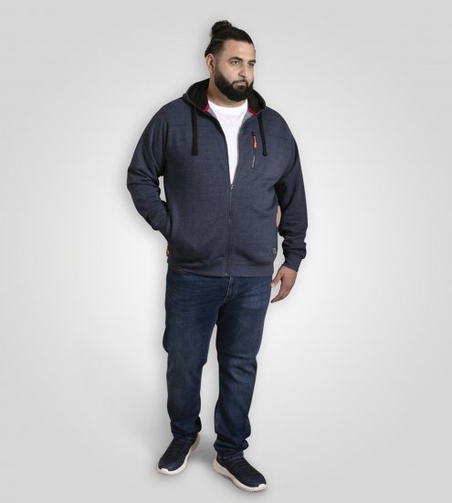 D555 Mansfield Hoodie with Zipper Navy - Puloveri & dukserice - Muške Puloveri & dukserice veliki brojevi