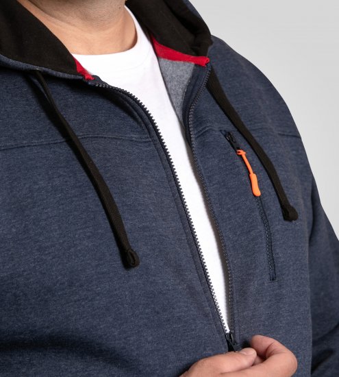 D555 Mansfield Hoodie with Zipper Navy - Puloveri & dukserice - Muške Puloveri & dukserice veliki brojevi