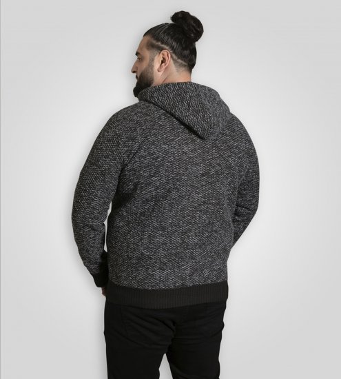 Duke Fareham Bonded Sherpa Lining Knitted Hoodie Grey - Puloveri & dukserice - Muške Puloveri & dukserice veliki brojevi