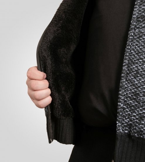 Duke Fareham Bonded Sherpa Lining Knitted Hoodie Grey - Puloveri & dukserice - Muške Puloveri & dukserice veliki brojevi