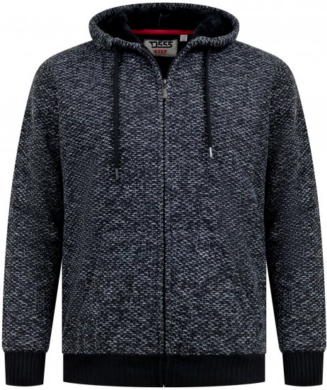 Duke Fareham Bonded Sherpa Lining Knitted Hoodie Grey - Puloveri & dukserice - Muške Puloveri & dukserice veliki brojevi