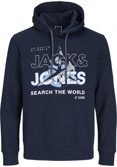Jack & Jones Hunt Hoodie Navy - Puloveri & dukserice - Muške Puloveri & dukserice veliki brojevi