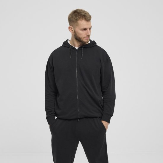 North Latitude Denim Hooded Full-Zip Sweatshirt Black TALL - TALL puloveri - 