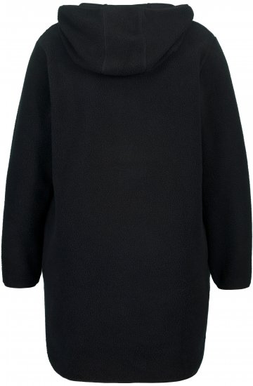 Ulla Popken Teddy Fleece Hooded Zip Neck Sweatshirt Black - Puloveri & dukserice - 