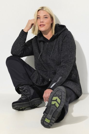 Ulla Popken Sweater Knit Fleece Hoodie Black - Puloveri & dukserice - Udobne dukserice, hoodice i pletenina