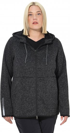 Ulla Popken Sweater Knit Fleece Hoodie Black - Puloveri & dukserice - 