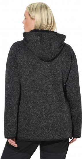 Ulla Popken Sweater Knit Fleece Hoodie Black - Puloveri & dukserice - 
