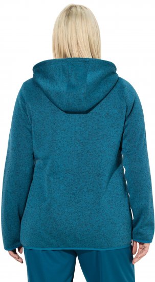 Ulla Popken Sweater Knit Fleece Hoodie Dark Petrol - Puloveri & dukserice - 