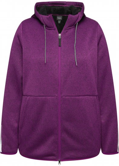 Ulla Popken Sweater Knit Fleece Hoodie Aubergine - Puloveri & dukserice - 