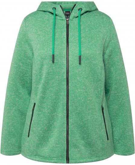 Ulla Popken Melange Knit Fleece Lined Hoodie Spring Green - Puloveri & dukserice - 