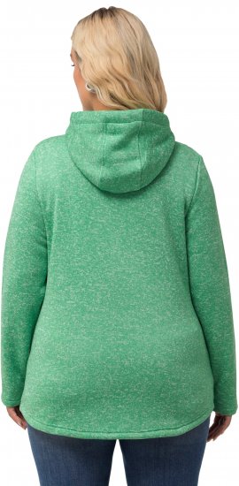 Ulla Popken Melange Knit Fleece Lined Hoodie Spring Green - Puloveri & dukserice - 