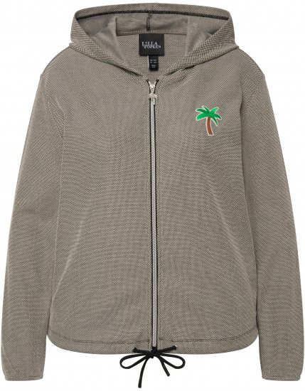 Ulla Popken Drawstring Hem Zip-Up Hoodie Grey - Puloveri & dukserice - 