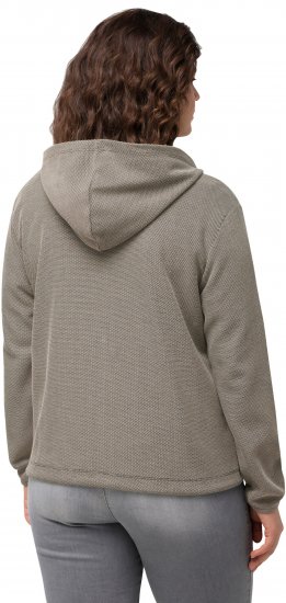 Ulla Popken Drawstring Hem Zip-Up Hoodie Grey - Puloveri & dukserice - 