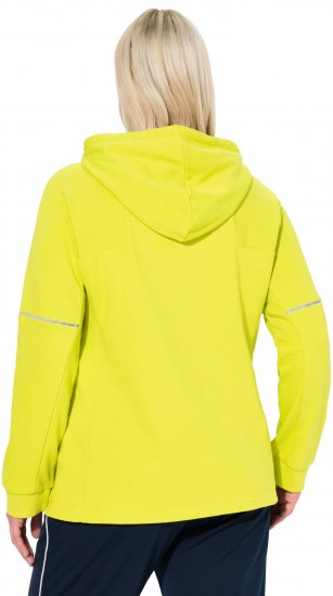 Ulla Popken Zippered Pocket and Reflective Piping Hoodie Green Apple - Puloveri & dukserice - 