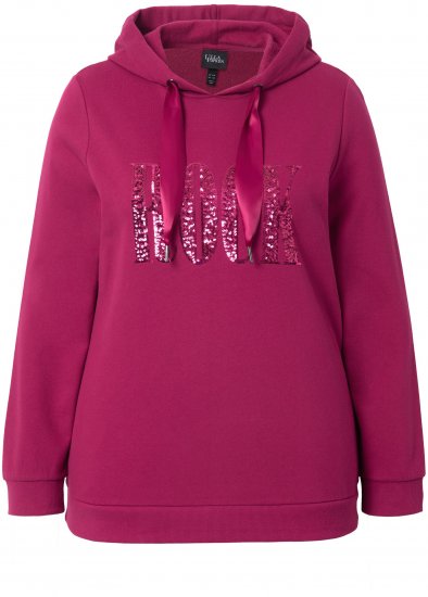 Ulla Popken Rock Sequined Hoodie Ruby - Puloveri & dukserice - 