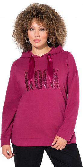 Ulla Popken Rock Sequined Hoodie Ruby - Puloveri & dukserice - 
