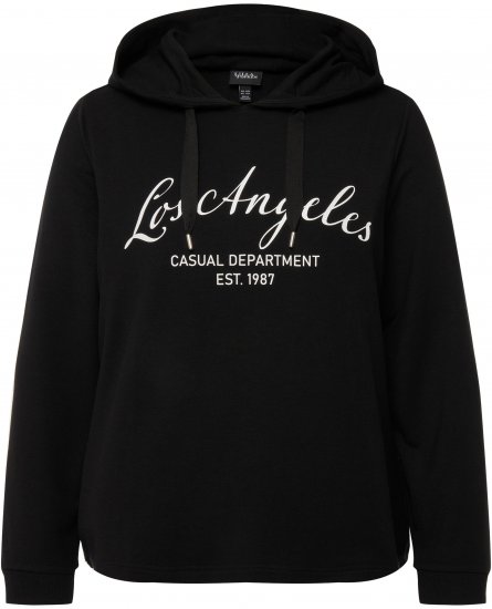 Ulla Popken City Name Graphic Hoodie Black - Puloveri & dukserice - 