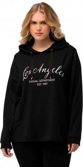 Ulla Popken City Name Graphic Hoodie Black - Puloveri & dukserice - 