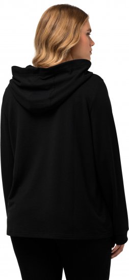 Ulla Popken City Name Graphic Hoodie Black - Puloveri & dukserice - 