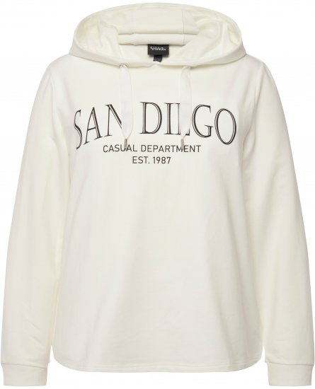 Ulla Popken City Name Graphic Hoodie Off-White - Puloveri & dukserice - 