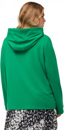 Ulla Popken City Name Graphic Hoodie Emerald Green - Puloveri & dukserice - 
