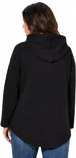 Ulla Popken Cable Knit Long Sleeve Hoodie Black - Puloveri & dukserice - 