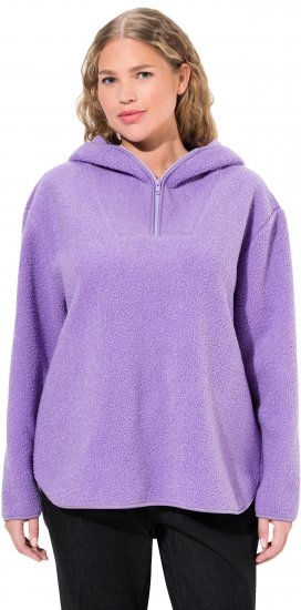 Ulla Popken Teddy Plush Long Sleeve Hoodie Pale Lilac - Puloveri & dukserice - 