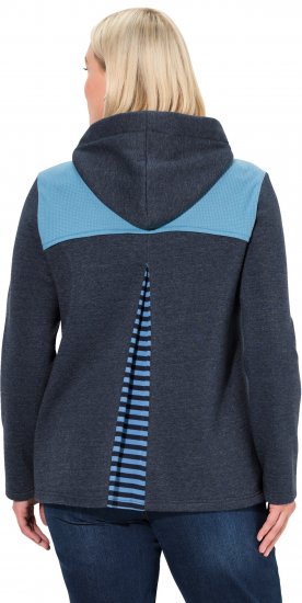Ulla Popken Waffle Pique Contrast Color Hoodie Navy - Puloveri & dukserice - 