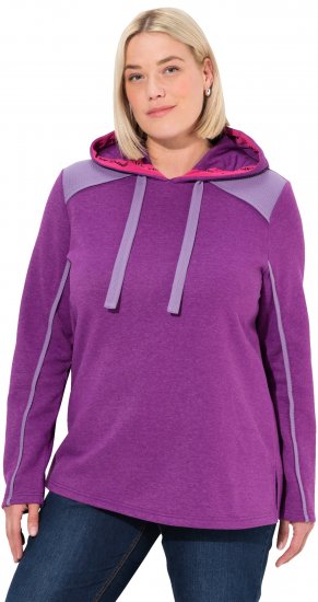 Ulla Popken Waffle Pique Contrast Color Hoodie Dark Purple - Puloveri & dukserice - 