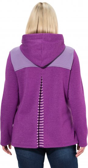 Ulla Popken Waffle Pique Contrast Color Hoodie Dark Purple - Puloveri & dukserice - 