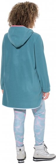 Ulla Popken Floral Detail Fleece Hoodie Ice Green - Puloveri & dukserice - 