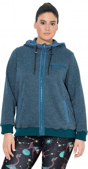 Ulla Popken Fleece-Lined Hoodie Dark Petrol - Puloveri & dukserice - 