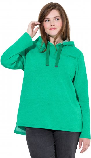 Ulla Popken Lettering GLOWING Hoodie Moss Green - Puloveri & dukserice - 