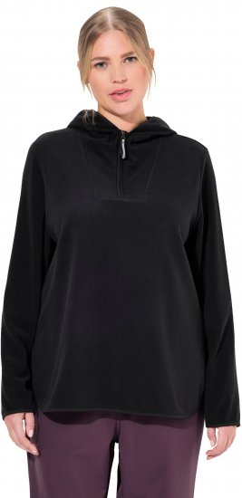 Ulla Popken Fleece Sweatshirt Hoodie Black - Puloveri & dukserice - 