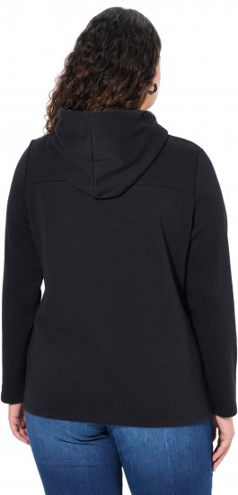 Ulla Popken TRUE Lettering Hoodie Black - Puloveri & dukserice - 