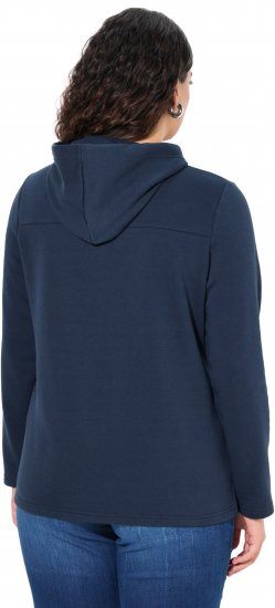 Ulla Popken TRUE Lettering Hoodie Navy Blue - Puloveri & dukserice - 