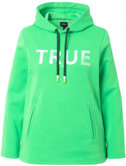 Ulla Popken TRUE Lettering Hoodie Mint Green - Puloveri & dukserice - 