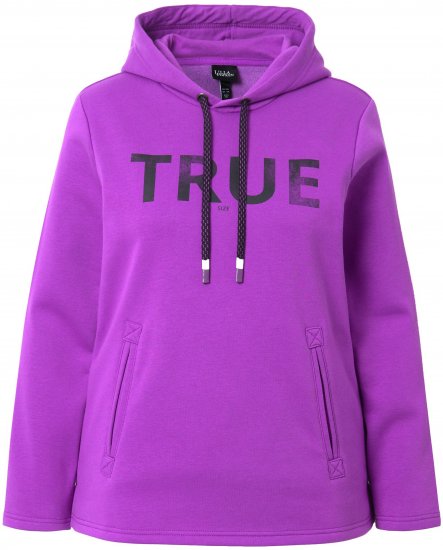 Ulla Popken TRUE Lettering Hoodie Neon Red - Puloveri & dukserice - 