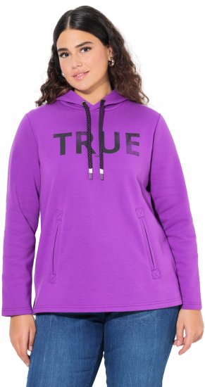 Ulla Popken TRUE Lettering Hoodie Neon Red - Puloveri & dukserice - 
