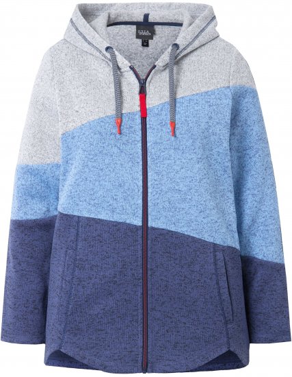 Ulla Popken Color Block Fleece-Lined Hoodie Atlantic Blue - Puloveri & dukserice - 
