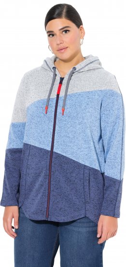 Ulla Popken Color Block Fleece-Lined Hoodie Atlantic Blue - Puloveri & dukserice - 