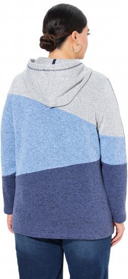 Ulla Popken Color Block Fleece-Lined Hoodie Atlantic Blue - Puloveri & dukserice - 
