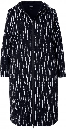 Ulla Popken Graphic Hooded Sweatshirt Dress Black - Puloveri & dukserice - 