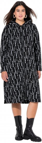 Ulla Popken Graphic Hooded Sweatshirt Dress Black - Puloveri & dukserice - 