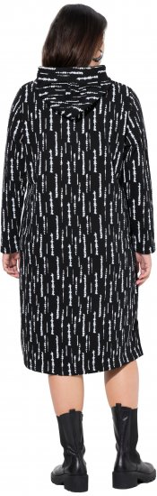 Ulla Popken Graphic Hooded Sweatshirt Dress Black - Puloveri & dukserice - 