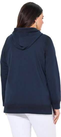Ulla Popken Decorative Seam Zip-Up Hoodie Navy - Puloveri & dukserice - 