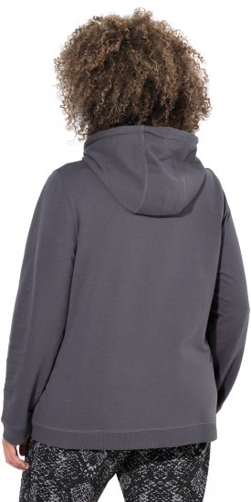 Ulla Popken Snake Detail Zip-Up Hoodie Graphite Grey - Puloveri & dukserice - 