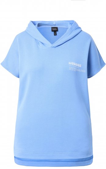 Ulla Popken Quick Drying Short Sleeve Hoodie Light Blue - Puloveri & dukserice - 